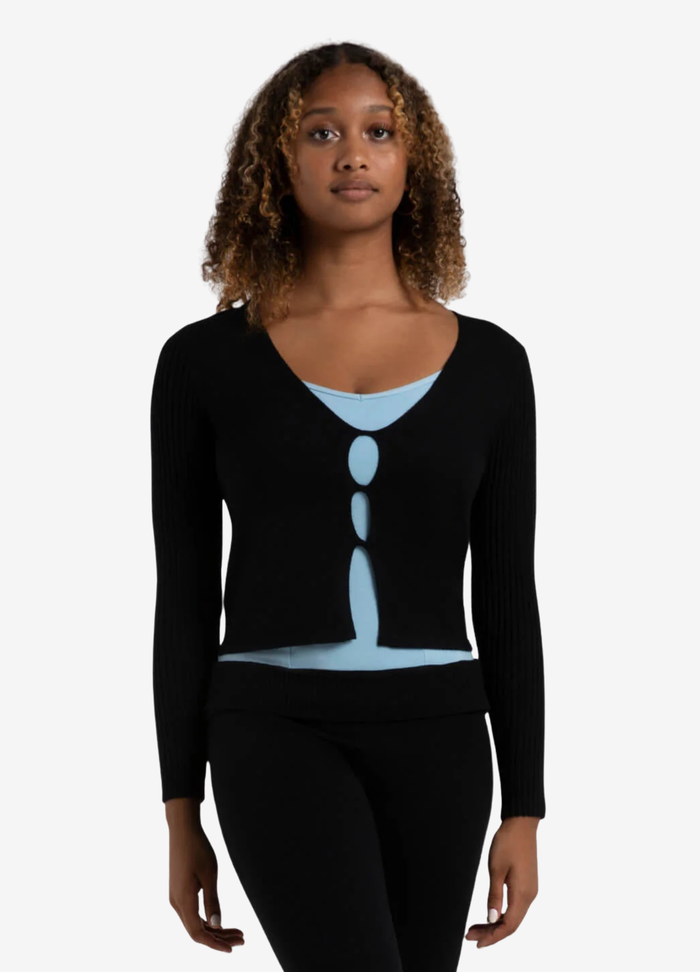 CK11000W-BLKS - Harmonie Knit Cardigan-Capezio-Brasil