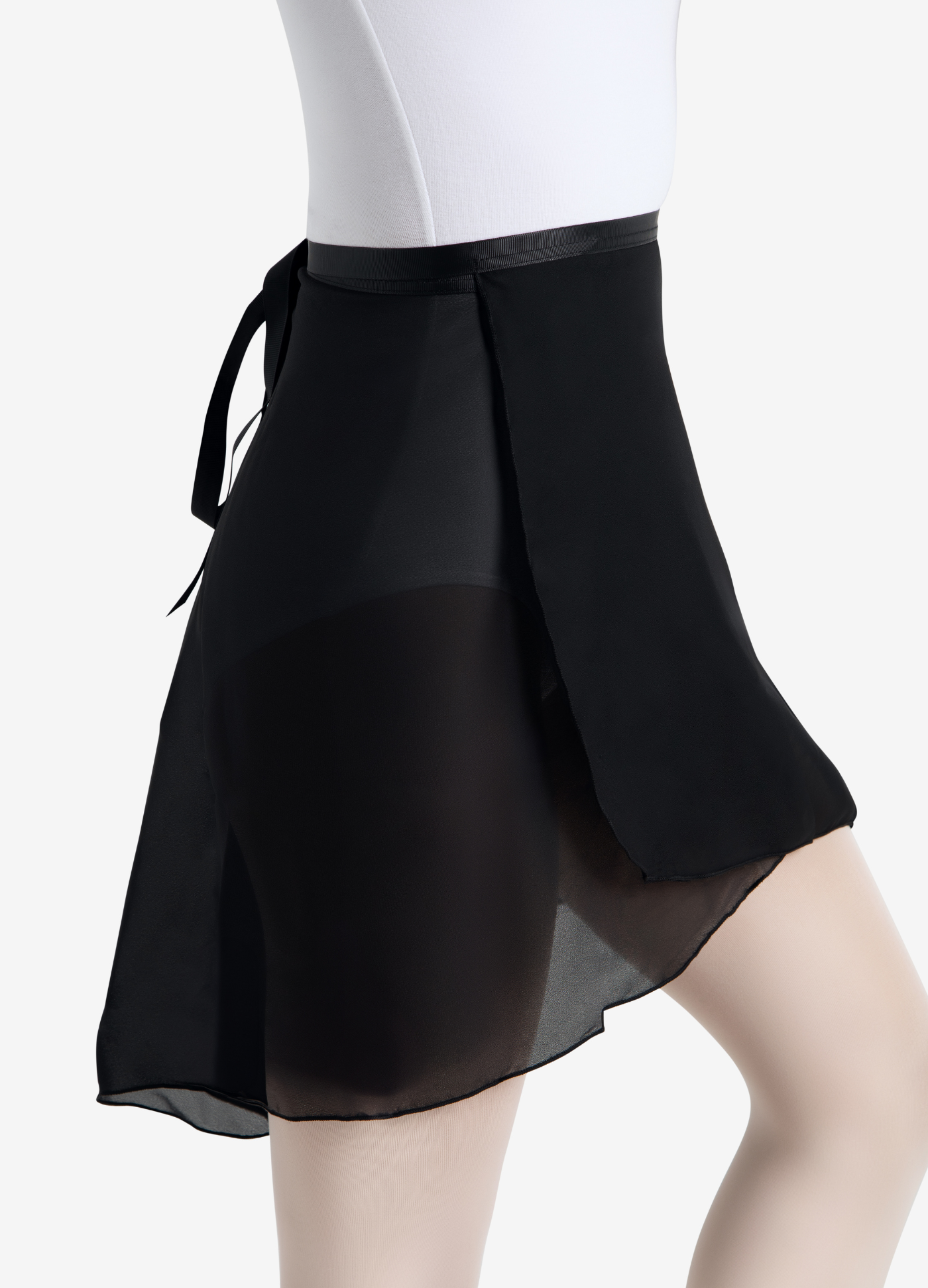 Saia Transpassada Georgette-Vestuário-FORVM COMERCIO EXTERIOR LTDA EPP-M/L-BLACK-Capezio Brazil