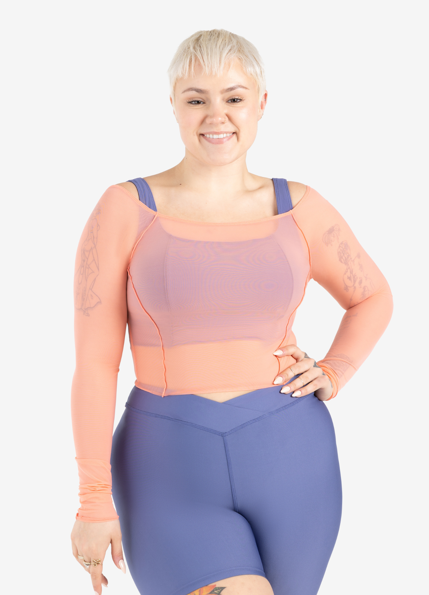Top Manga Longa Dusk - Salmão-FORVM COMERCIO EXTERIOR LTDA EPP-Apricot-XS-Capezio Brazil