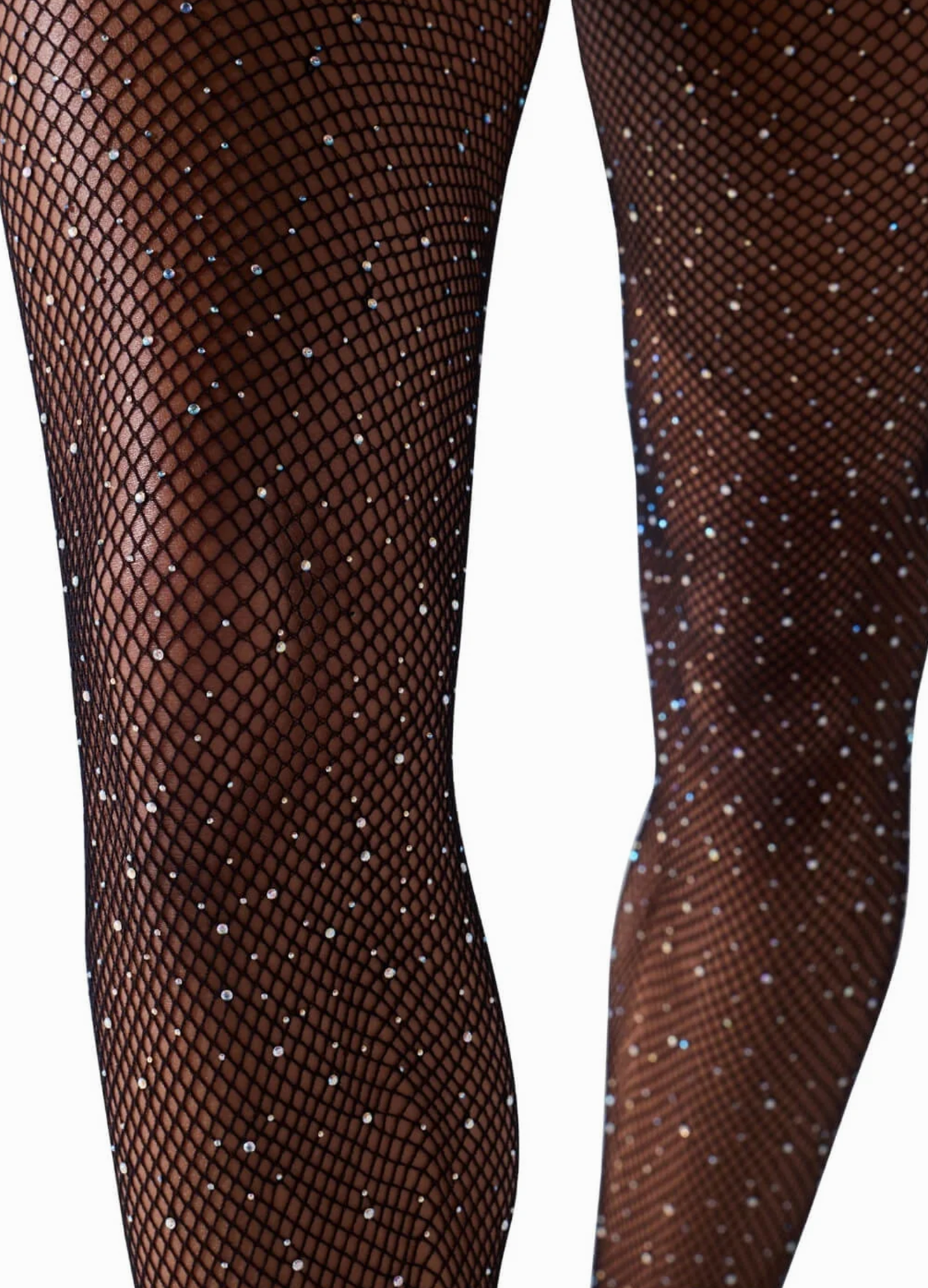 Meia-calça Arrastão com Strass - Preto