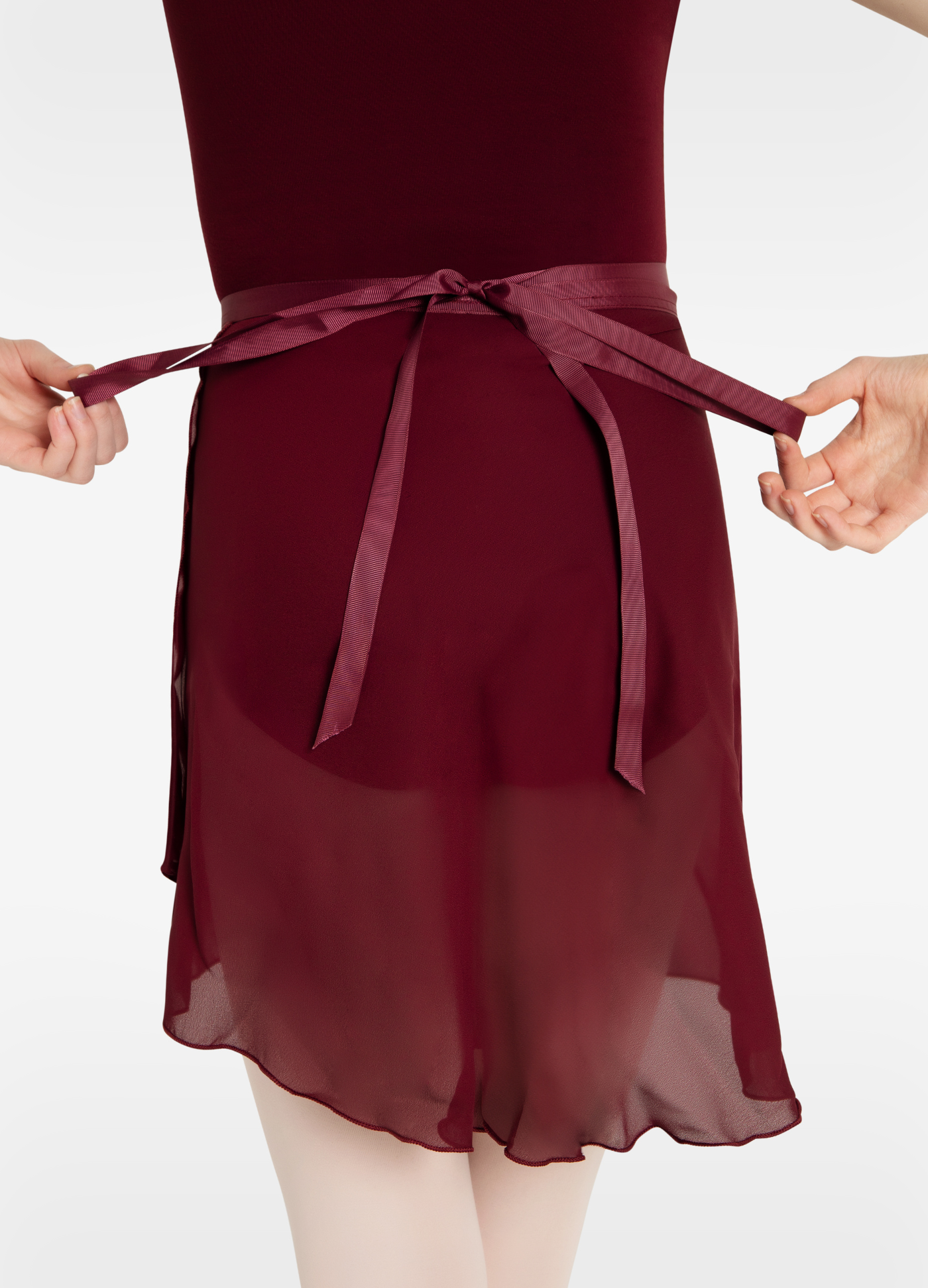 Georgette Saia Transpassada - Burgundy-Capezio-Brasil