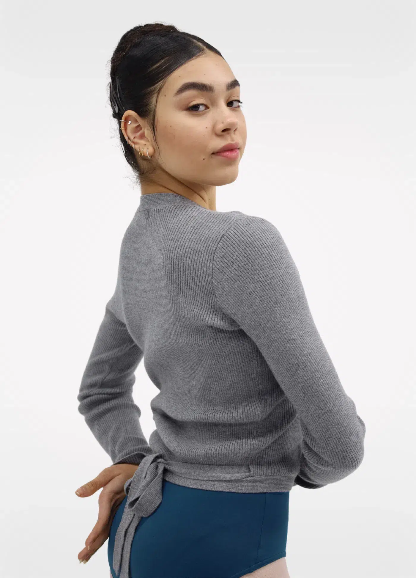 Bolero Manga Comprida com Amarração - Cinza-Capezio Brazil-HEATHER GRAY-S-Capezio Brazil